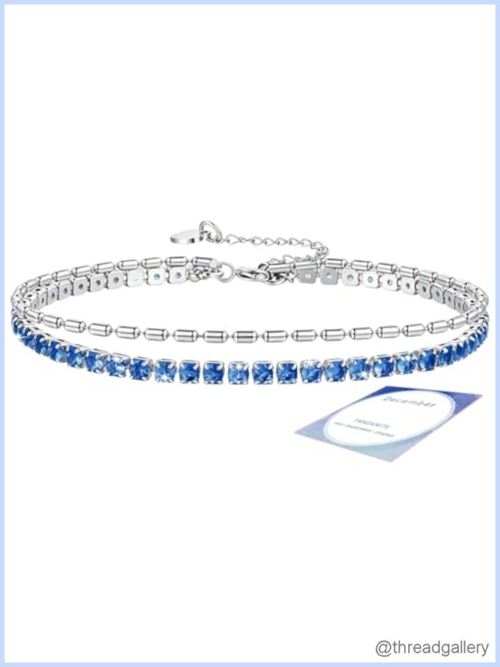 Dainty Sparkling Cubic Zirconia Tennis Bracelet Adjustable Double Rhinestone